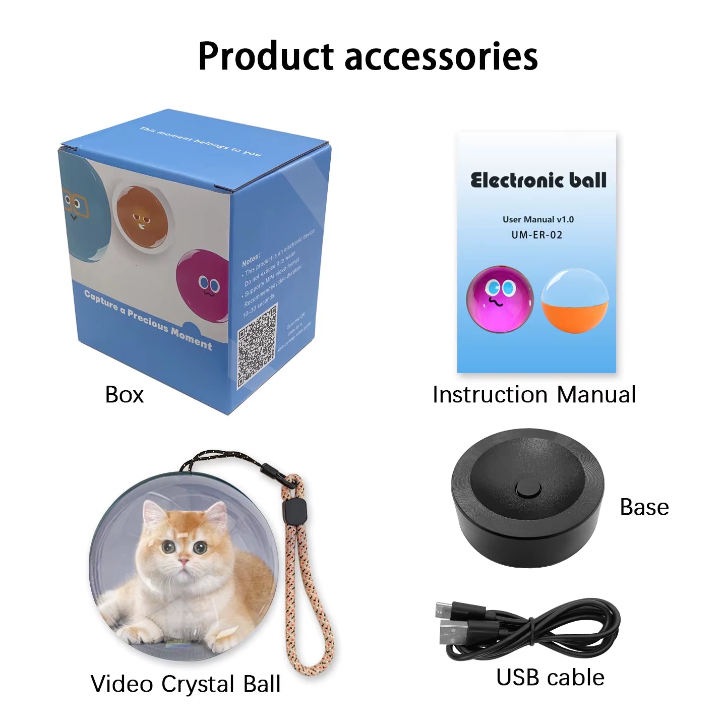 Customizable Video Glass Ball DIY Art Glass Ball Lamp - Spherical Pixel Display, Detachable Video and Sound Game Screen