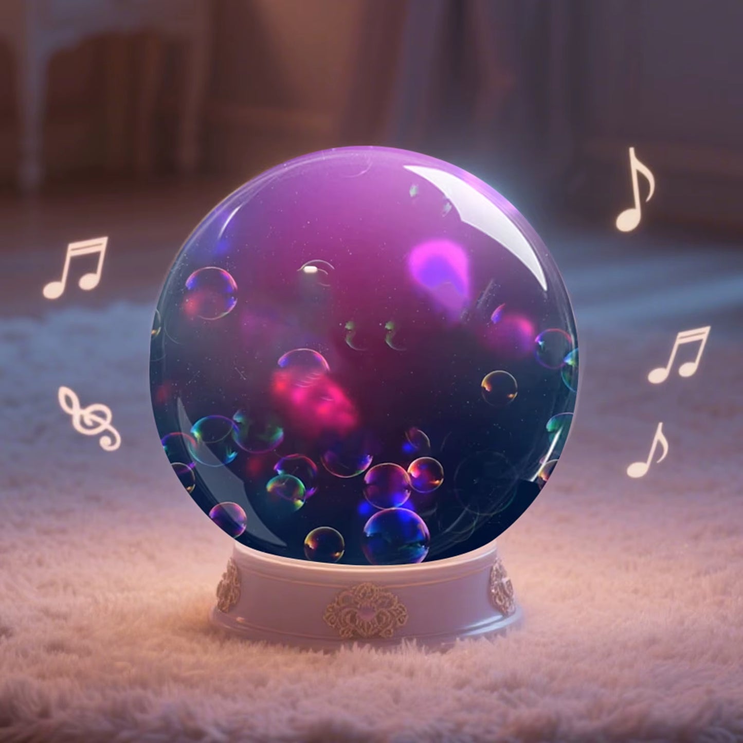 Crystal Ball Video Player with Base Upload Videos & Photos 3D Memory Orb Rechargeable Spherical Video Screen Xmas Birthday Gift
